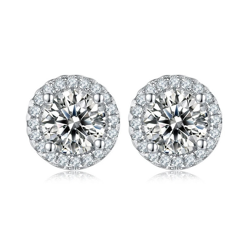 Halo VVS Diamond GRA Certified Moissanite Stud Earring