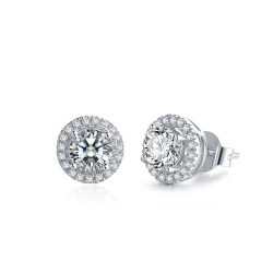 Halo VVS Diamond GRA Certified Moissanite Stud Earring