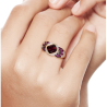 Luxury Ruby Rhodolite Garnet Gemstones 14K 585 Yellow Gold Ring
