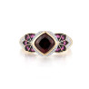 Luxury Ruby Rhodolite Garnet Gemstones 14K 585 Yellow Gold Ring