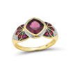 Luxury Ruby Rhodolite Garnet Gemstones 14K 585 Yellow Gold Ring