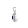 14K white gold Natural Blue Sapphire Diamond  Pendant