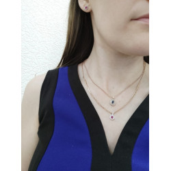 Жинхэнэ 14К 585 шар алт дугуй ,очир алмас бадмаараг эрдэнийн чулуутай ээмэг