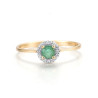 Emerald 14K 585 Yellow Gold Sparkling Diamond Ring