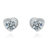Heart Love D color Moissanite Gold plated Stud Earring