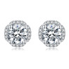 D color 4 claws  Round Moissanite Gold plated Stud Earrings