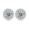 Round shape  Moissanite Gold plated Stud Earring