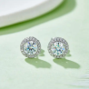 Round shape  Moissanite Gold plated Stud Earring