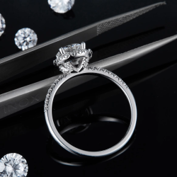 Round shape Moissanite Gold plated Engagement ring