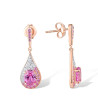 Dangle stud Pink Sapphire S925 sterling silver earrings