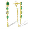 Green zircon sterling silver stud danlge earrings