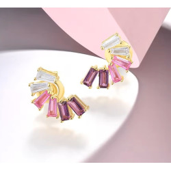 Нил ягаан өнгийн спинел шигтгээтэй ээмэг мөнгөн ээмэг