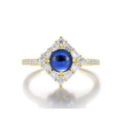 Blue Spinel,White Cubic Zirconia Sterling Silver Pendant Earring Ring Set