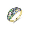 14K Yellow Gold plated Blue, purple,green spinel jewelry Set