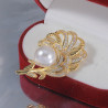 Enchanted Bloom Fresh water Pearl Brooch,Pendant 18K gold