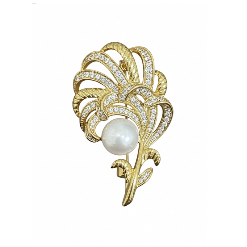 Enchanted Bloom Fresh water Pearl Brooch,Pendant 18K gold