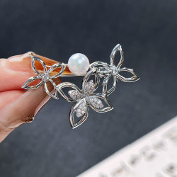 Brooch Natural Pearl 18K gold plated