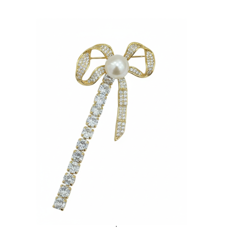 The Colette Ribbon Brooch Natural Pearl brooch
