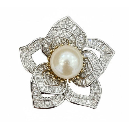 Natural Fresh water Pearl Brooch,Pendant gold plated