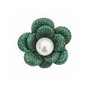 Green flower  Brooch,Pendant gold plated Natural Fresh water Pearl