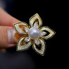 Big Natural Fresh water Pearl brooch,Pendant 18K gold plated