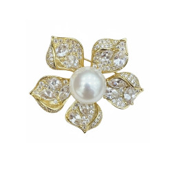 High Grade Natural Fresh water Pearl Brooch,Pendant 18K gold plated