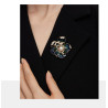 Green Enamel Natural Fresh water Pearl Brooch,Pendant 18K gold plated
