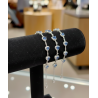 High grade blue zircon S925 Sterling Silver 18K white plated bracelet