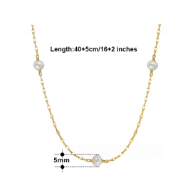 Gold plated Round Pearl Necklace 925 Sterling Silver