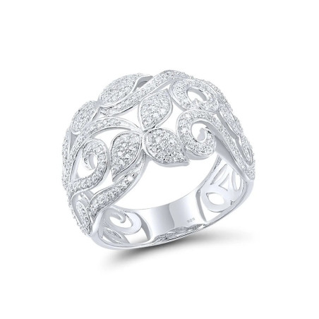 Gold plated  Sterling Silver Sparkling white zircon Ring
