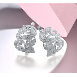 Gold plated  Sterling Silver Sparkling white zircon Earring