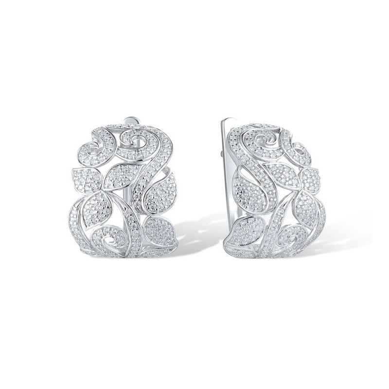 Gold plated  Sterling Silver Sparkling white zircon Earring