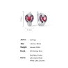 Created Ruby Heart Gold plated Silver Earring
