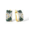 Green flower  Gold plated Sterling Silver Fine Jewelry