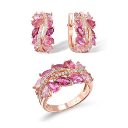 Pink Sapphire   Genuine 925 Sterling Silver set