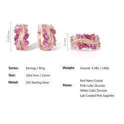 Pink Sapphire   Genuine 925 Sterling Silver set