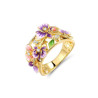 Beautiful 925 Sterling Silver Sparkling Enamel Flower Ring