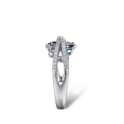 Sparkling Blue Spinel Earrings Ring Pendant Set S925 Solid silver