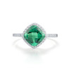 Green Emerald Earrings Ring Set S925 Solid silver