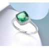 Green Emerald Earrings Ring Set S925 Solid silver