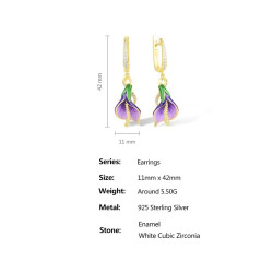 Нил ягаан Алтанзул  алтаар бүрсэн мөнгөн ээмэг