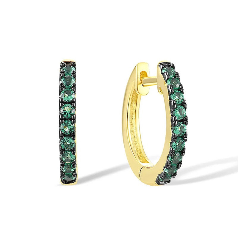 Ногоон,цэнхэр өнгийн шигтгээтэй S925 мөнгөн ээмэг