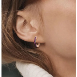 Green Blue Spinel Circle Hoop Earrings  S925 Sterling Silver