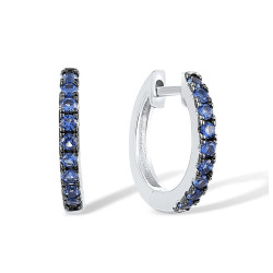 Green Blue Spinel Circle Hoop Earrings  S925 Sterling Silver