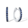 Green Blue Spinel Circle Hoop Earrings  S925 Sterling Silver