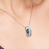 Sparkling Blue Spinel Earrings Pendant Set S925 Solid silver