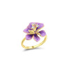 Purple Enemal Flower S925 Sterling Silver Set