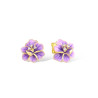 Purple Enemal Flower S925 Sterling Silver Set