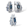 Sparkling Blue Spinel Earrings Pendant Set S925 Solid silver
