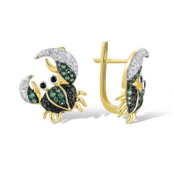 Хавчтай алтаар бүрсэн мөнгөн ээмэг зүүлт хослол